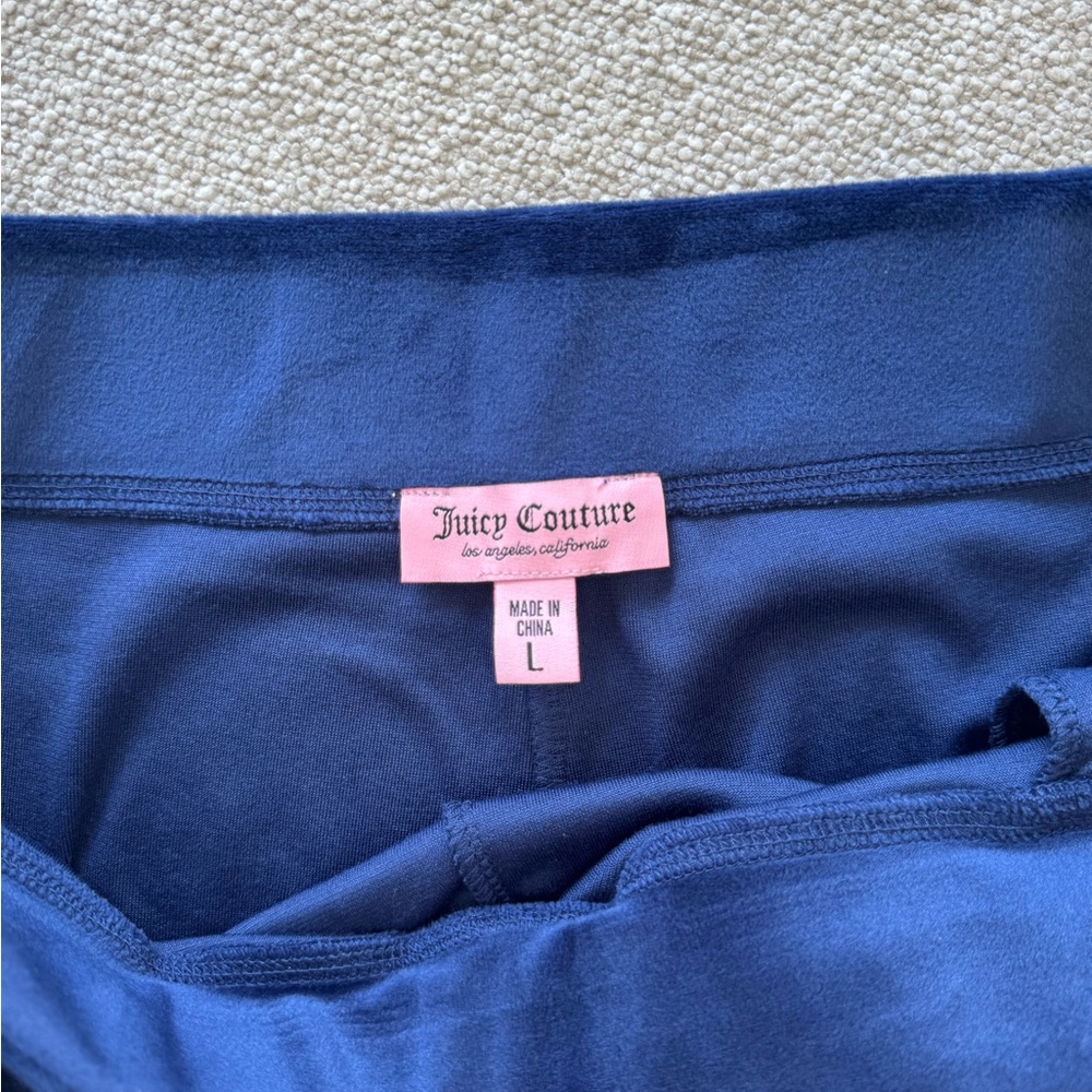 NWT JUICY COUTURE BLUE BLING TRACKSUIT SHORTS AND HOODIE SET - SIZE L - Picture 5 of 6